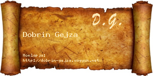 Dobrin Gejza névjegykártya